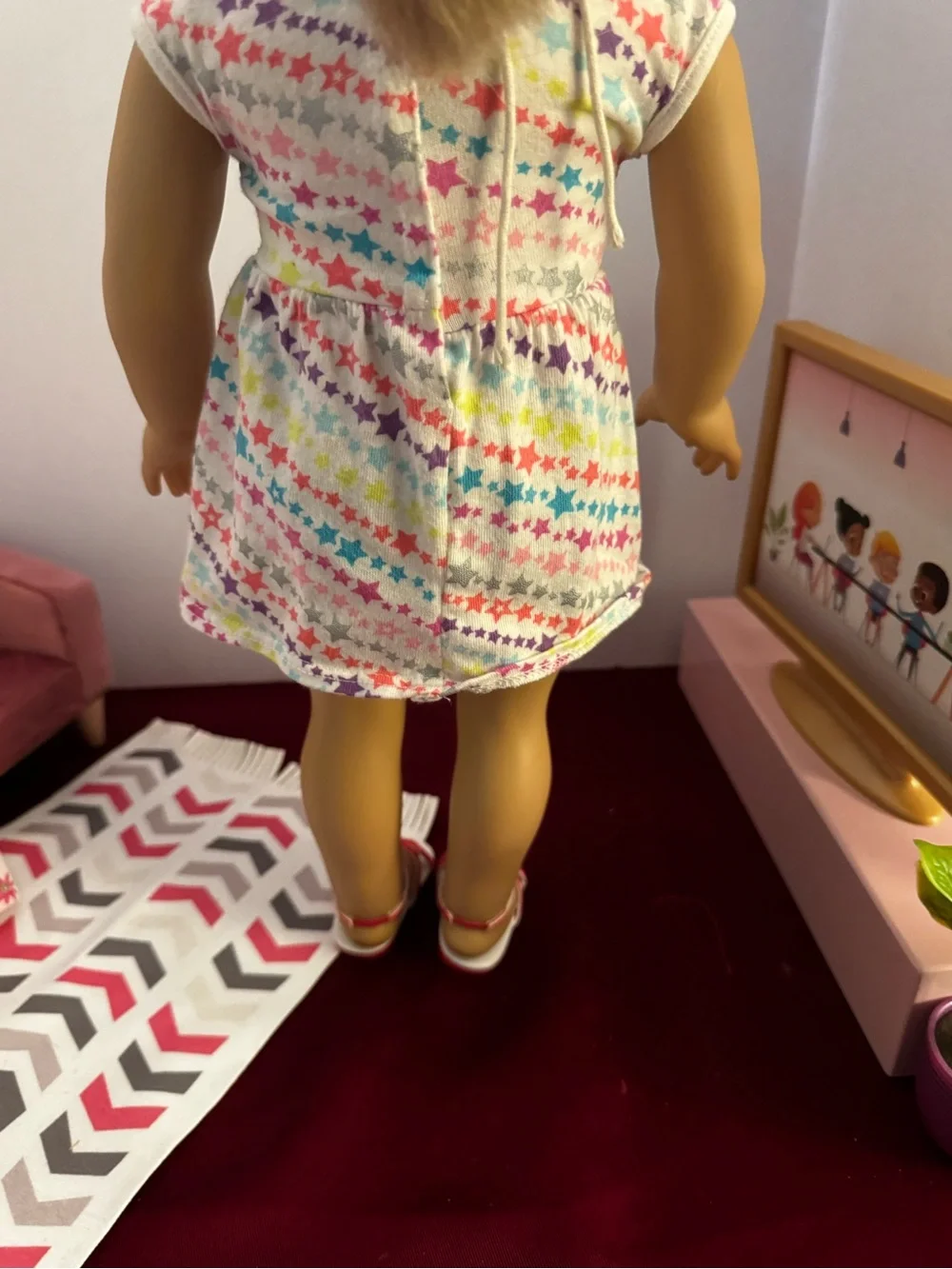 American Girl Doll JLY #3 Blonde Hair W/Bangs Blue Eyes AG Outfit & OB Gown